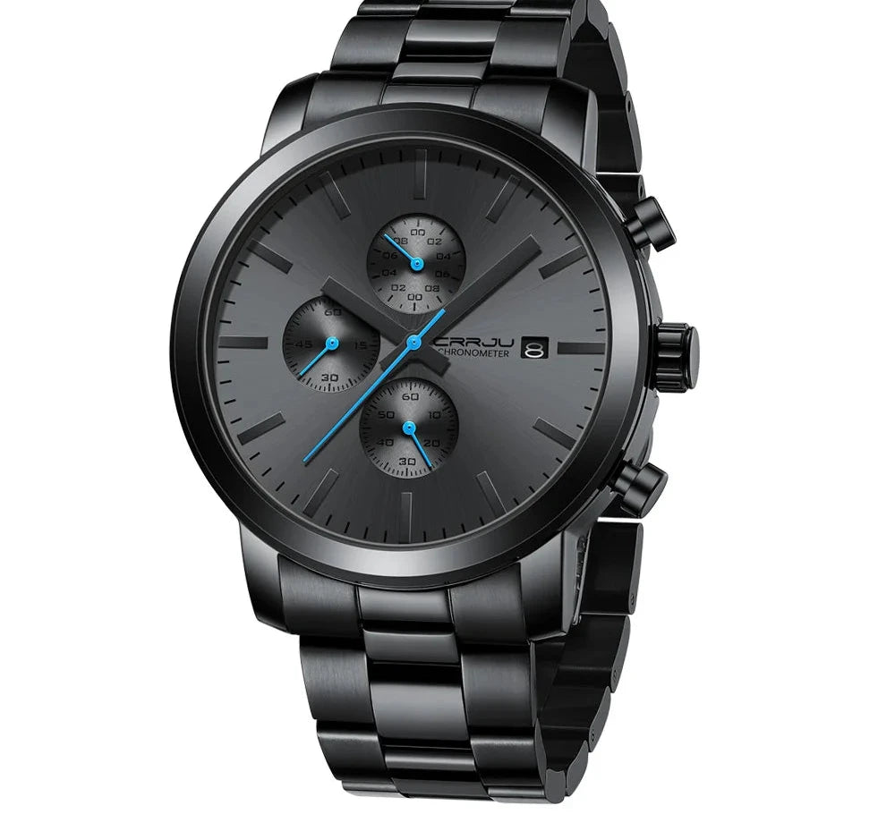 Stainless Steel Chronograph Watch - Luxury Waterproof Business Watch
