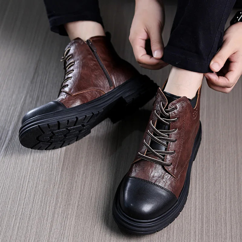 Vintage Ankle Boots - Personalized Design Leather Casual Boots