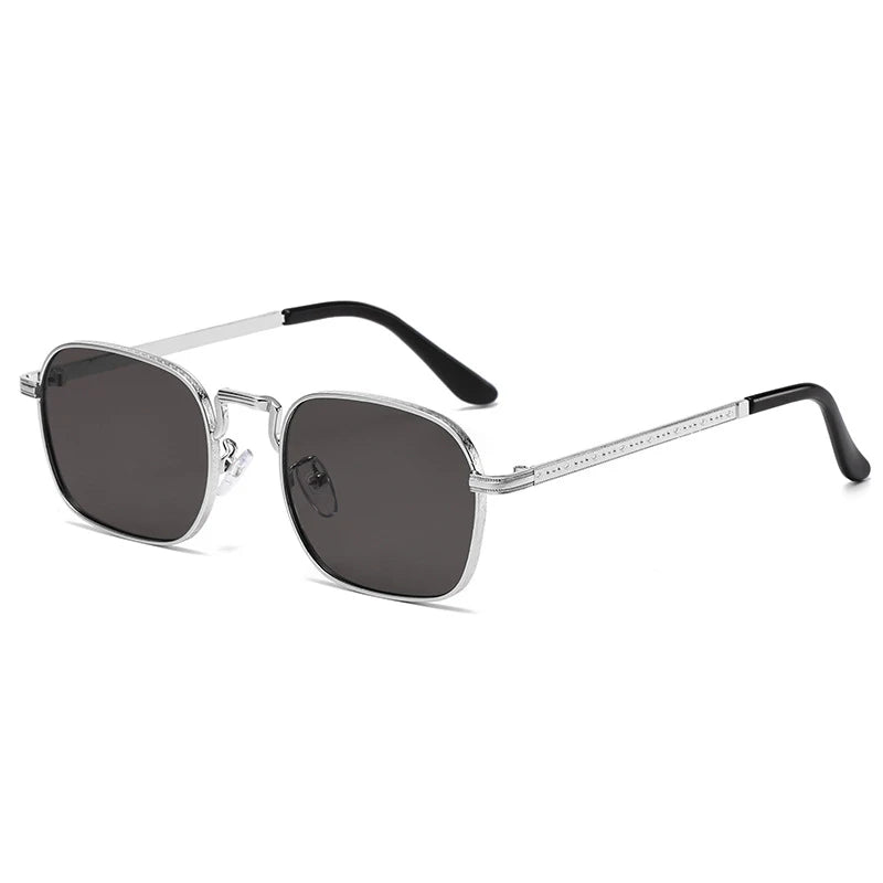 Retro Square Oval Metal Sunglasses - UV400 Protection for Women & Men