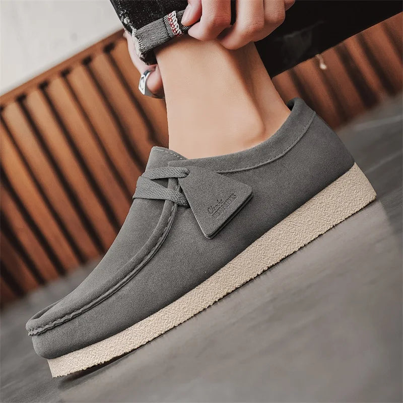 Men's Casual Suede Slip On Comfortable  Platform British Shoes