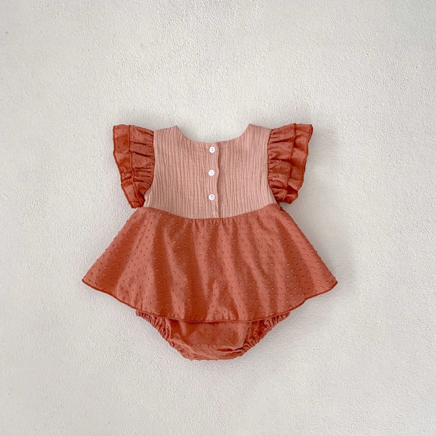 Summer Baby's Girls Tulip Embroidery Girl One Piece Ruffle Sleeve Babygrow Outfit