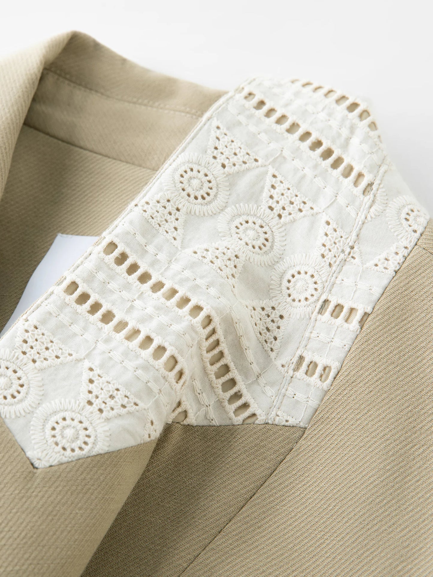 Plus Size Peaked Lapel Embroidery Blazer Dress Set