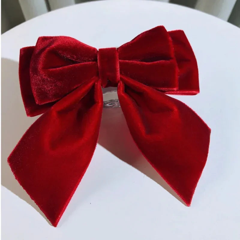 Simple Velvet Bow Tie Brooch - College Style Shirt Collar Pin for Women
