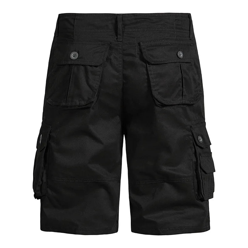 Men's Cotton Cargo Shorts - Multi Pocket Knee Length Summer Shorts