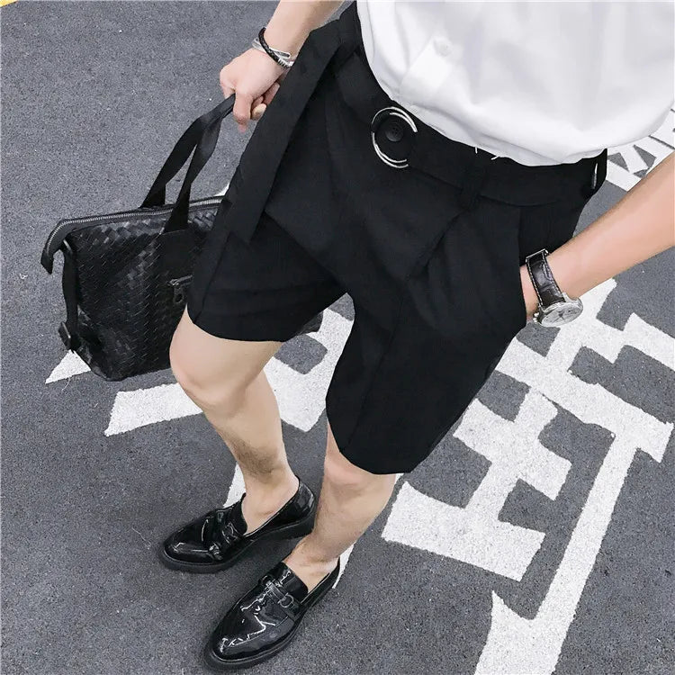 Men's Summer Smart Casual Slim Fit British Style Straight Thin Knee Length Shorts