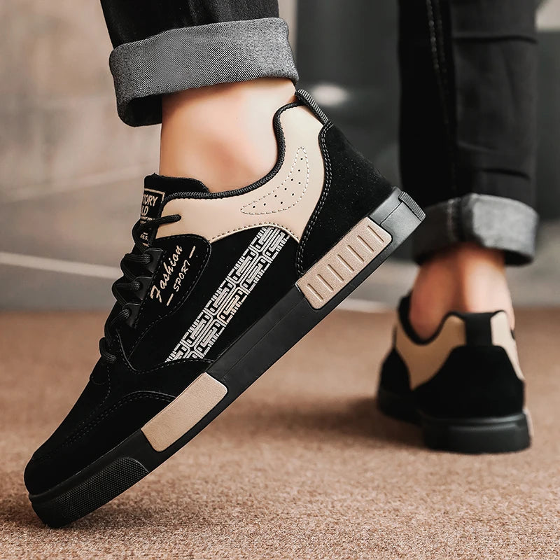 Men's Casual Flat Sneakers - Simple Design Trainers