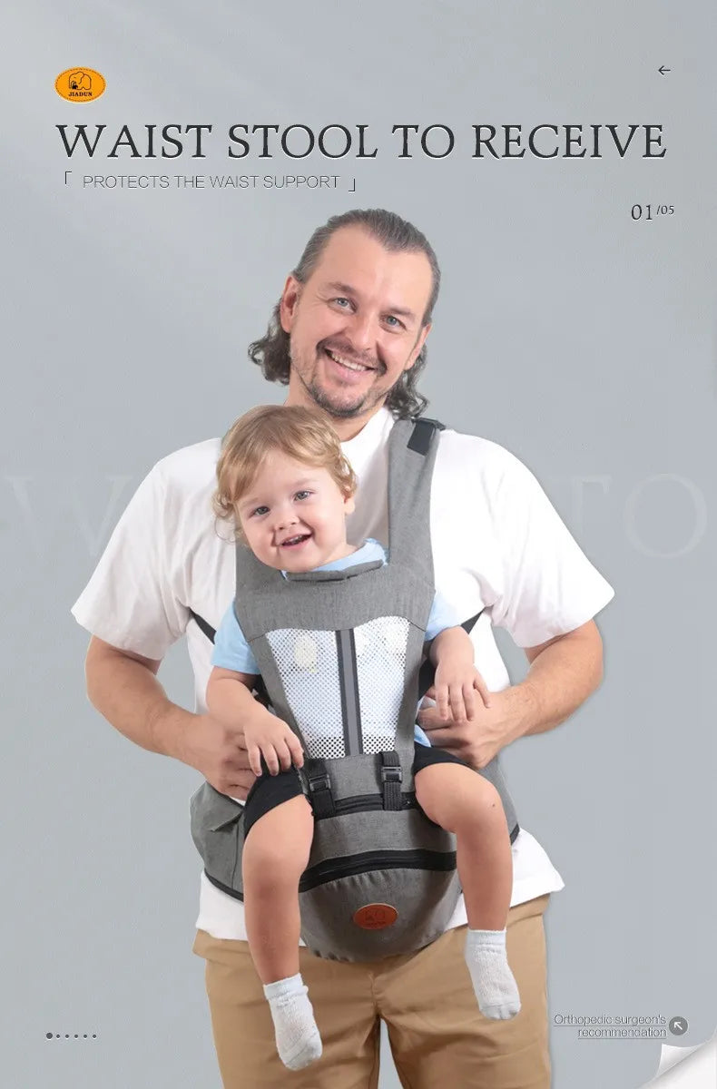 Baby Carrier with Hip Seat - Ergonomic Front & Back Carry Sling