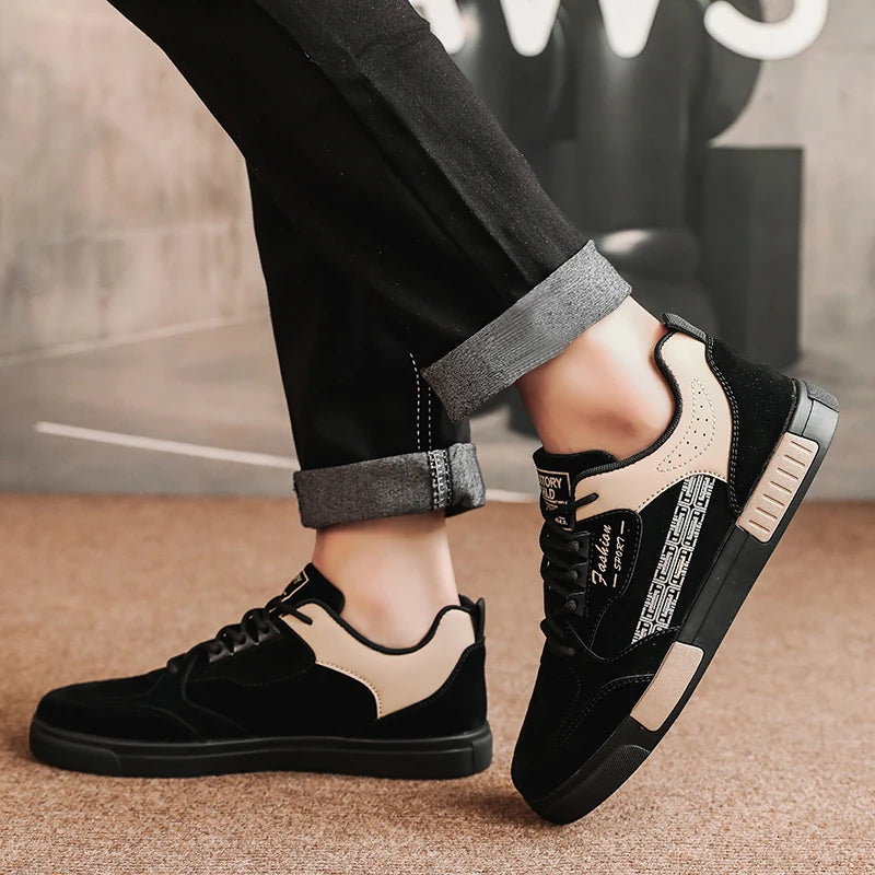 Men's Casual Flat Sneakers - Simple Design Trainers
