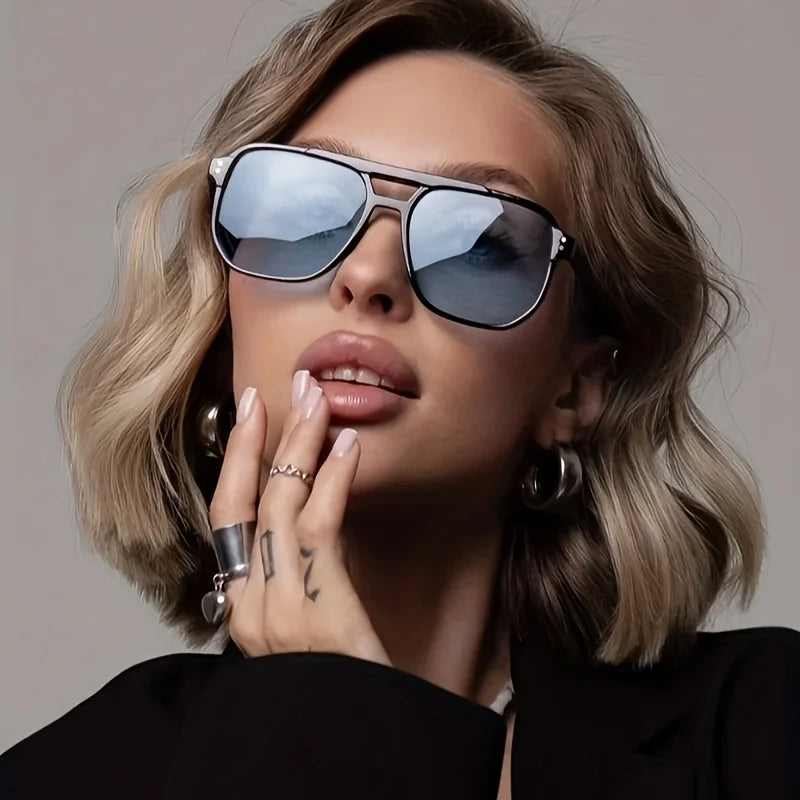 Classic Square Sunglasses - 5 Pack UV Protection Oversized Fashion Eyewear