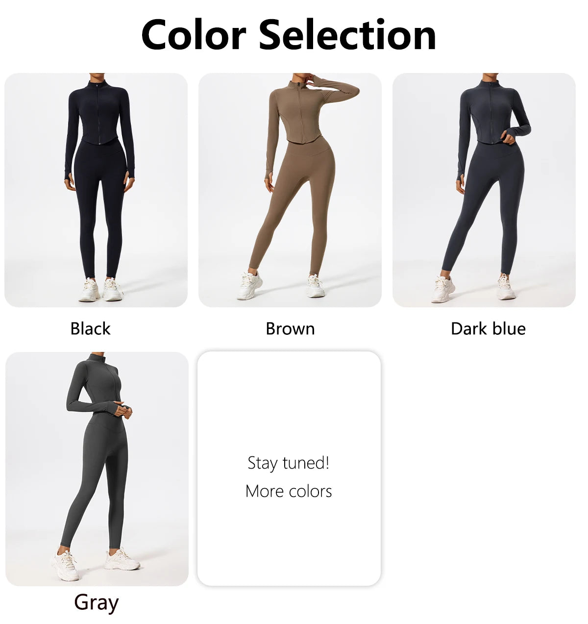 Ultra-Soft 2-Piece Gym Set - Long Sleeve Jacket & High Waist Leggings