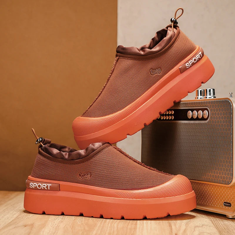 Men's Platform Vulcanized Slip-On Sneakers - Comfortable Running Tennis Shoes