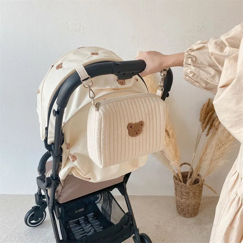 Cute Embroidery Baby Stroller Bag with Hook - Nappy Bag for Baby Accessories