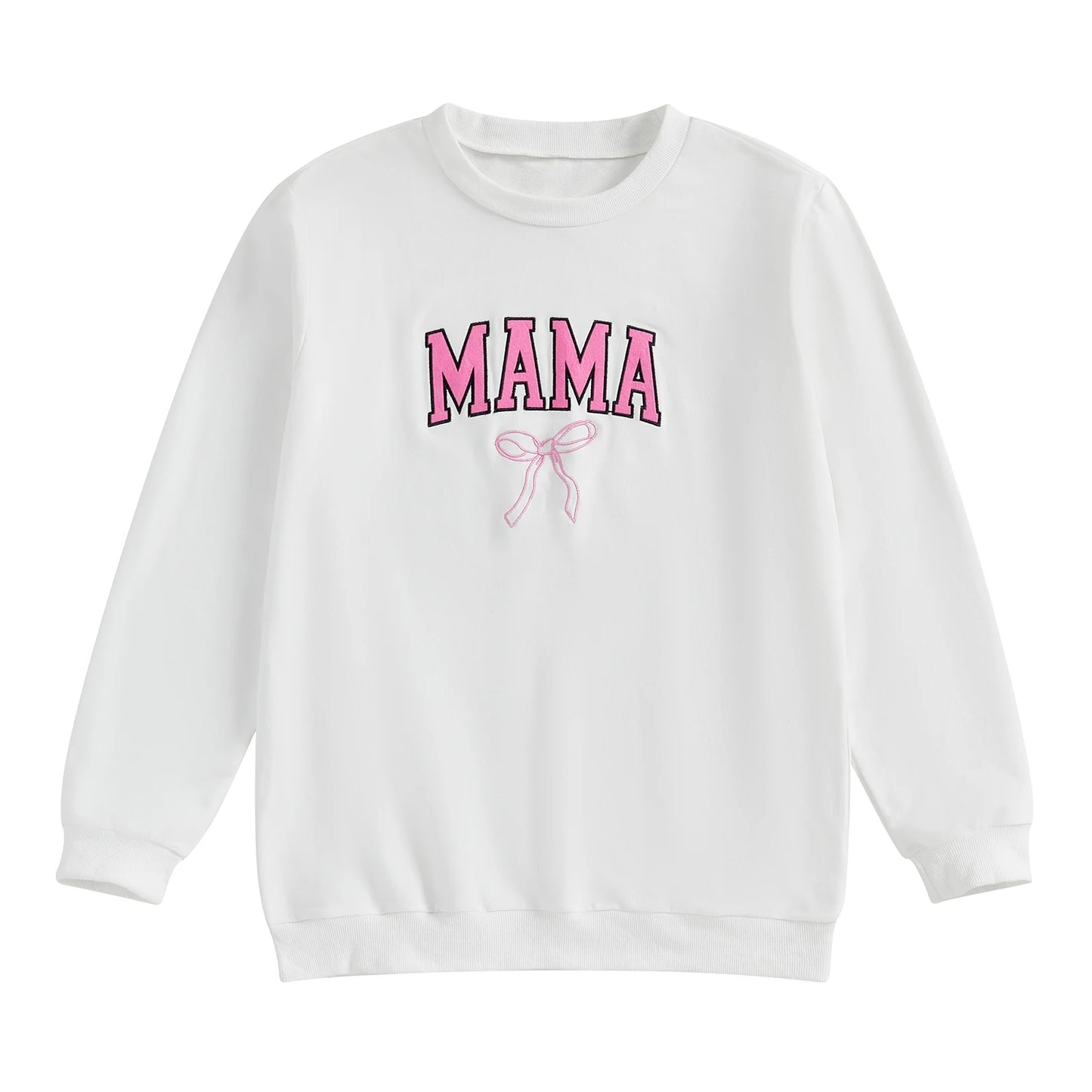 Family Matching Baby Sweatshirt - Long Sleeve Bow Embroidery Pullover