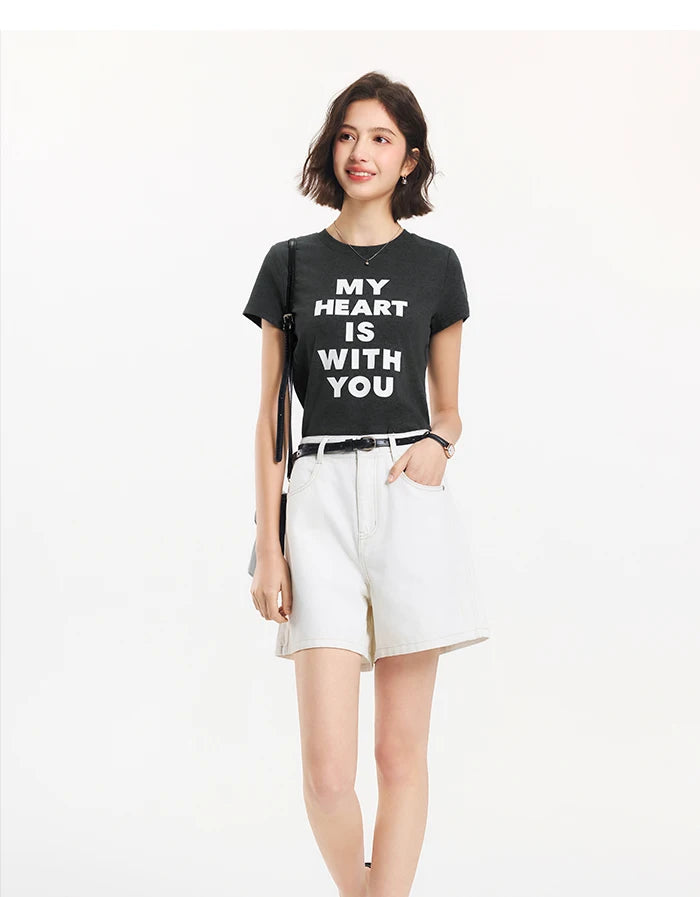 Women's Slimming Straight Leg Denim Shorts - Cooling Summer Style