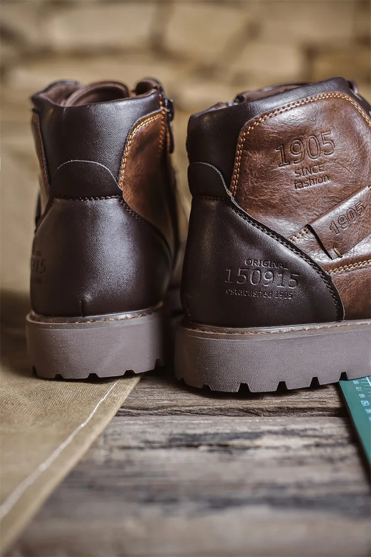 Men's Autumn Platform Boots - High-Top Lace-Up Ankle Sneakers