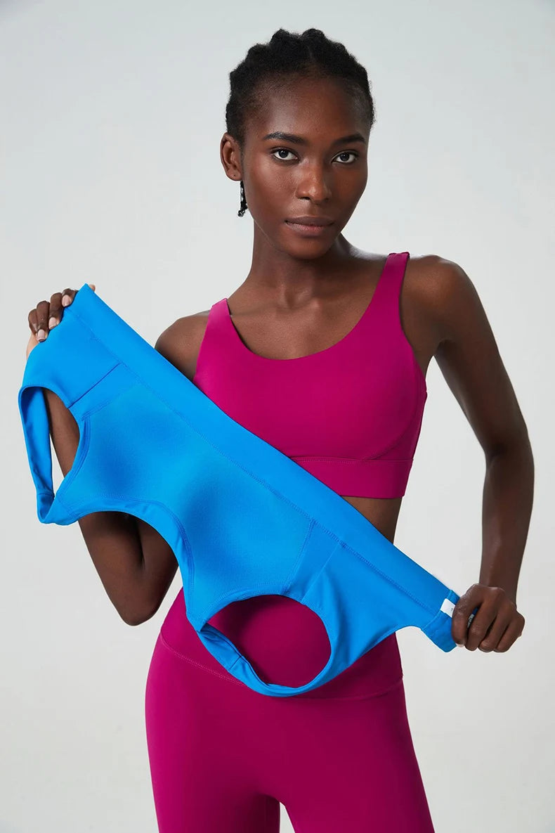 Women's Fitness Sports Bra | Nylon Lycra | Back Buckle | Fixed Chest Pads | Anti-Friction | 5 Colours | S–XL
