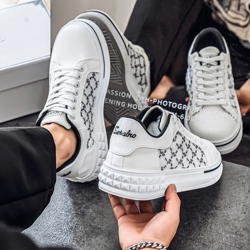 Men's Platform Skateboard Vulcanized Sneakers - Breathable Running Tennis Shoes
