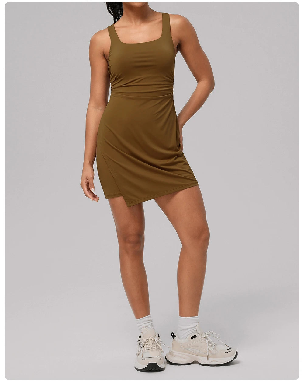 Women's Slim Fit Tennis Dress - Stretchy 2-in-1 Athletic Skort with Built-in Shorts