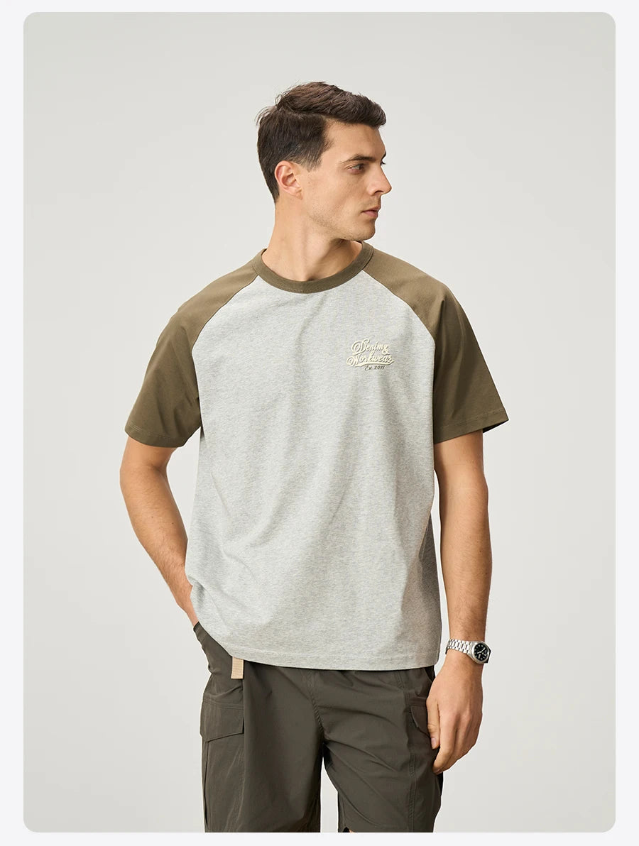 Men's Summer 240gsm Cool Feeling Sorona Fabric Oversize Raglan Sleeve Athletic Sports Gym Workout T-Shirt