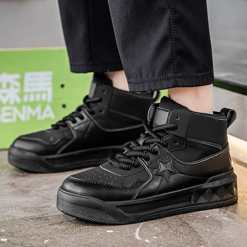 Men's High Top Platform Sneakers - Casual Skateboard Sports Shoes