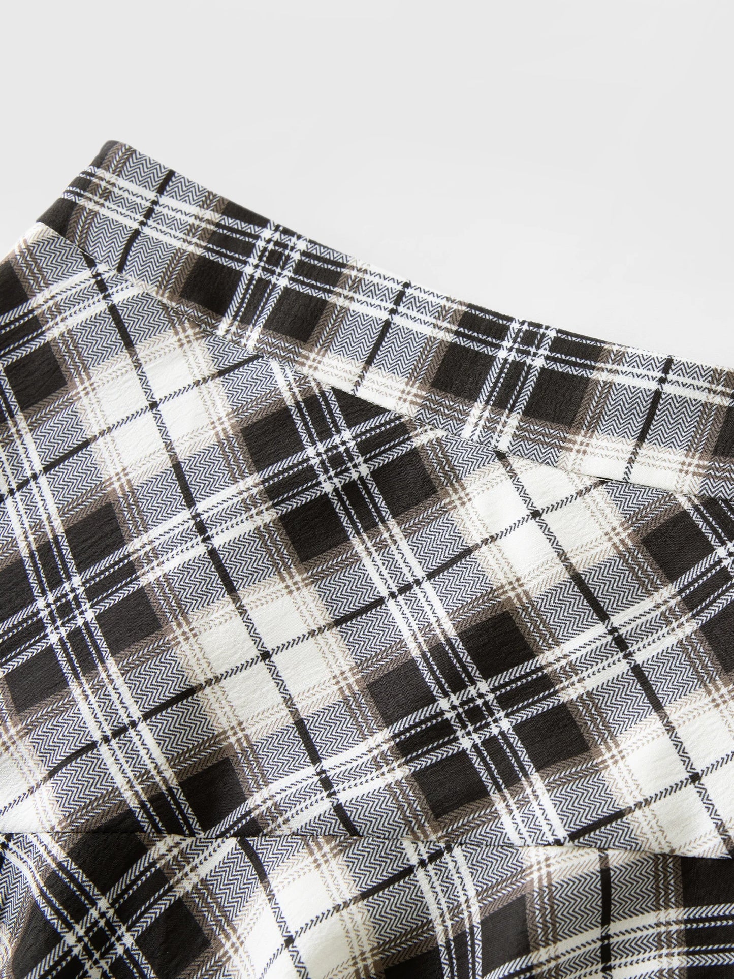 Checkered A-Line Maxi Skirt