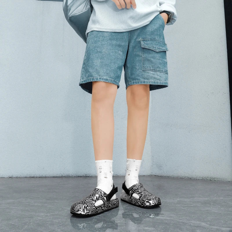 Men's Summer Slippers Outdoor Sandals Design Clogs Beach Slippers Flip Flop Casual Slides