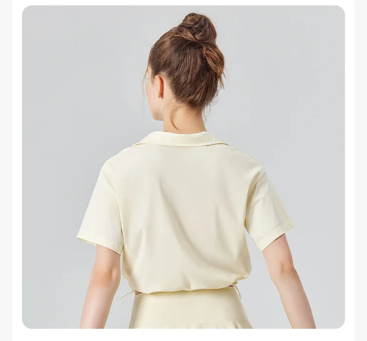 Women's Multi-Sport Athletic T-Shirt - Breathable Crop Top for Yoga & Tennis