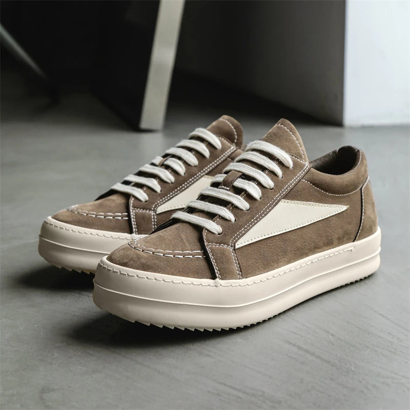 Men's Vulcanized Sneakers - Lace-Up Skateboarding Shoes