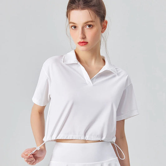 Women's Multi-Sport Athletic T-Shirt - Breathable Crop Top for Yoga & Tennis