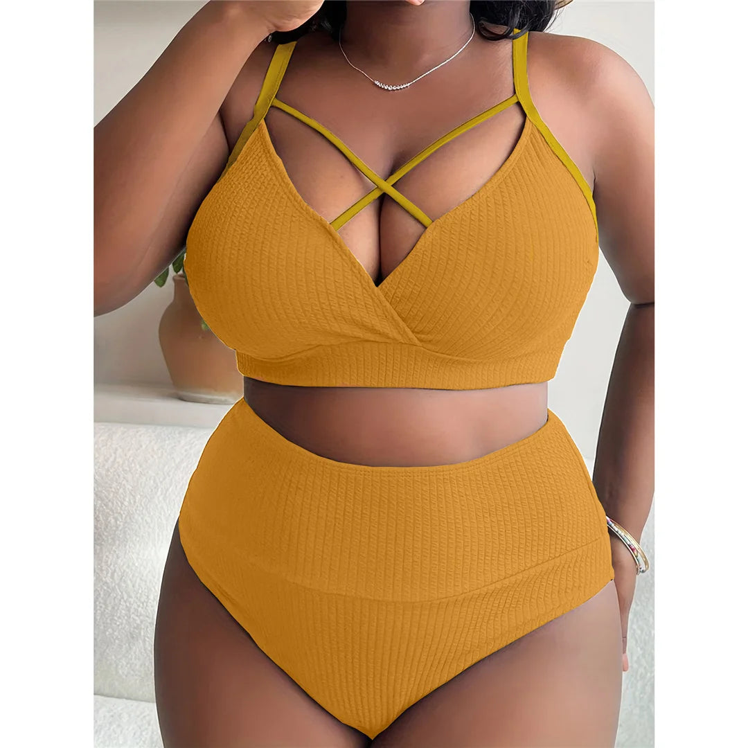 Ribbed Bikini Set Plus Size