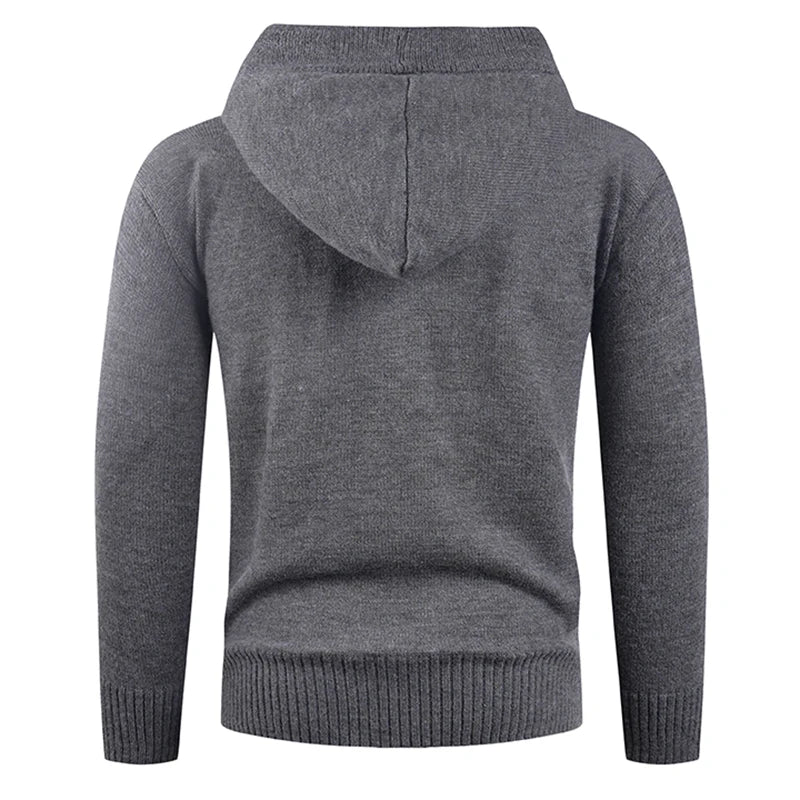 Men's Knitted Hooded Pullover Sweater