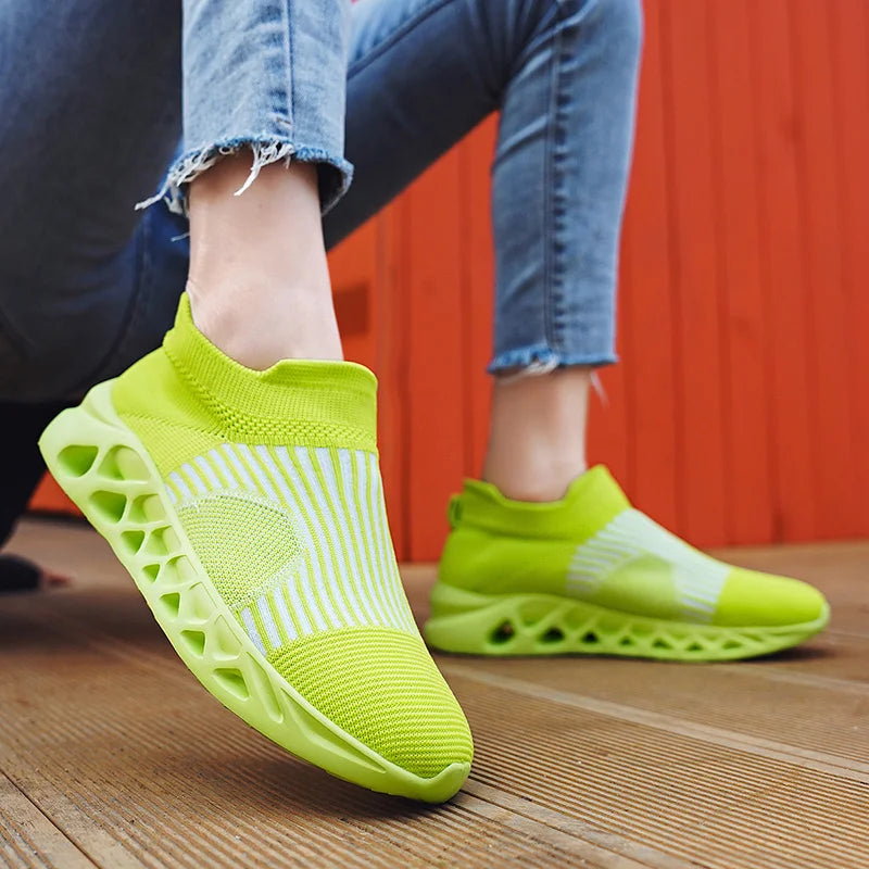 Men's Slip-On Platform Sneakers - Casual Running Sports Trainers