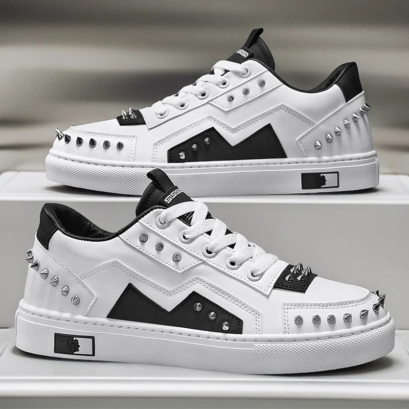 Men's Rivet Design Sneakers - Casual Sports Trainers