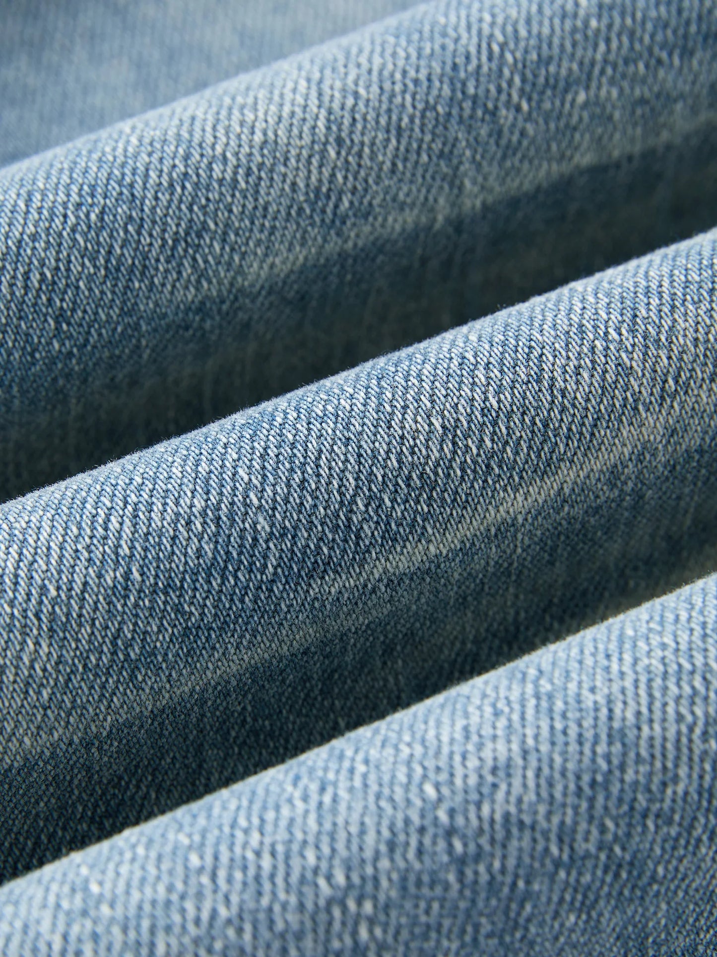 Plus Size Retro Washed Blue Straight Jeans - High Waist Wide Leg Design