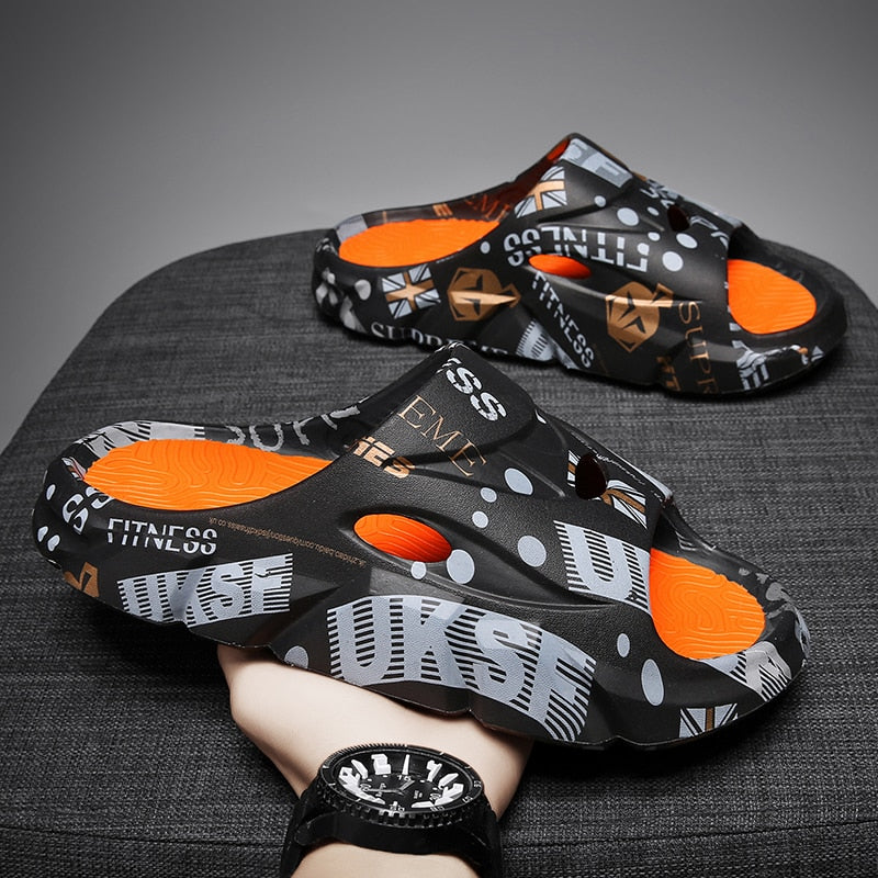 Unisex Slippers Thick Bottom Anti-slip Slip-on Camouflage Sandals