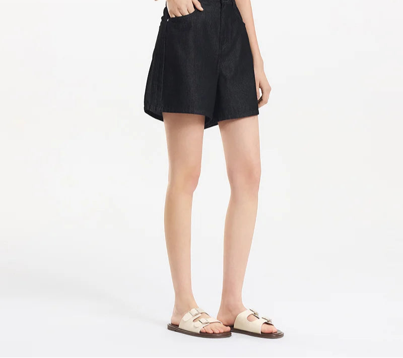 Women's Slimming Straight Leg Denim Shorts - Cooling Summer Style