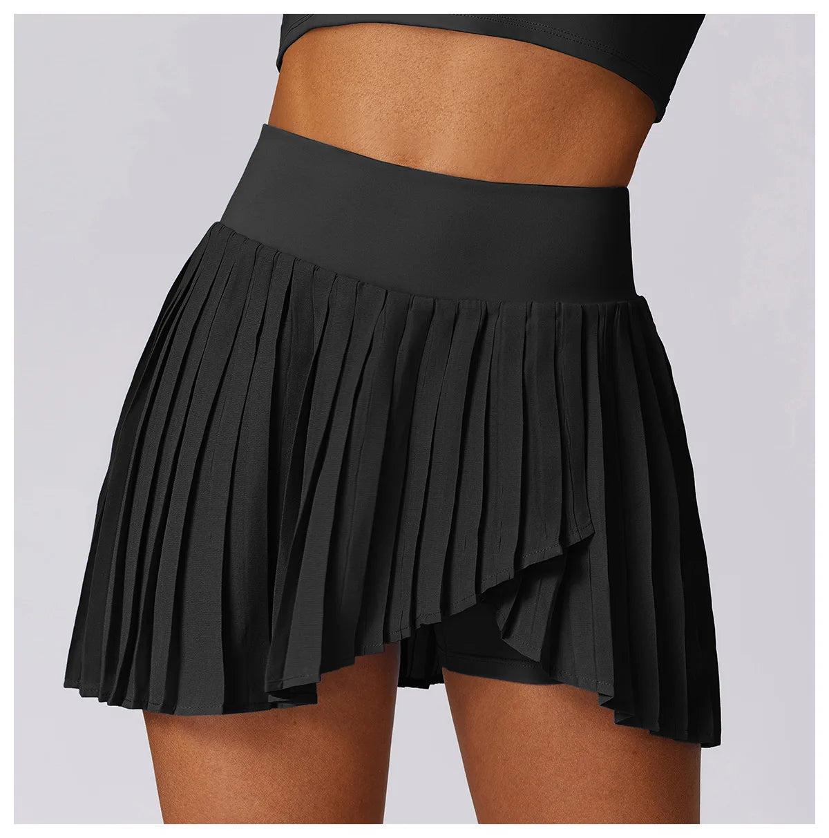 Women Gym Workout Tennis Sports Fitness Quick Drying Pocket High Waist Short Skirt