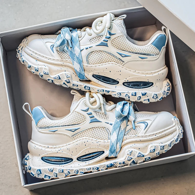 Platform Strap Sneakers - Men's Breathable Skateboard & Tennis Trainers