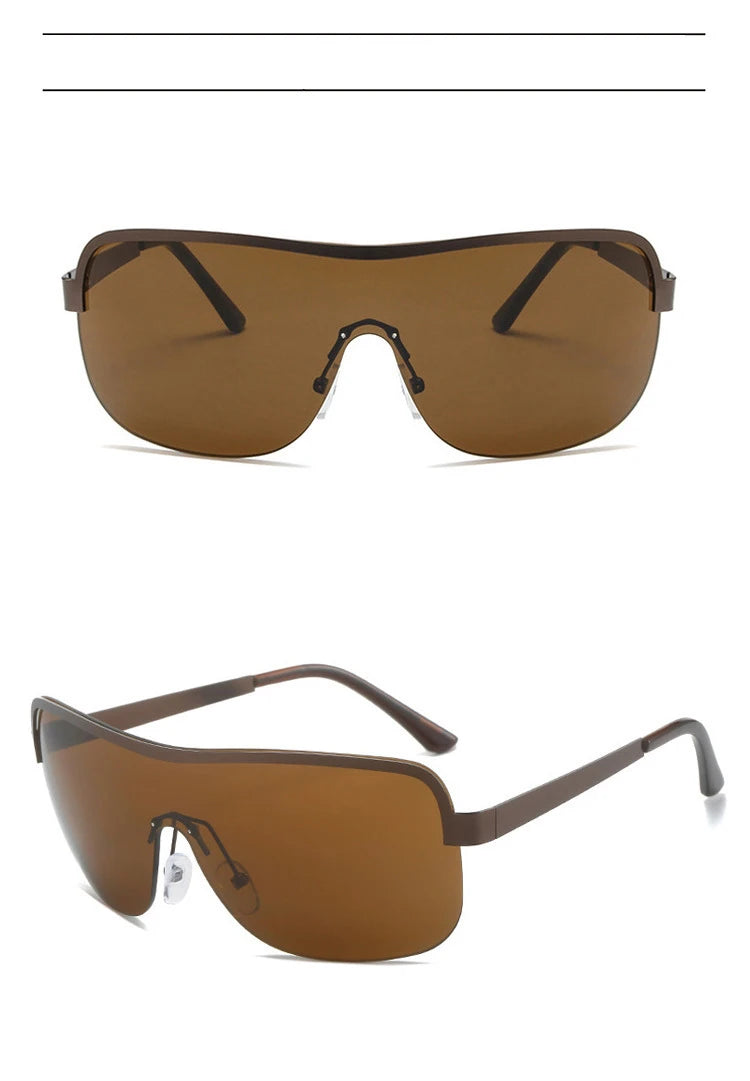 Half Frame Retro Sunglasses - Women's Windproof Street Style Eyewear