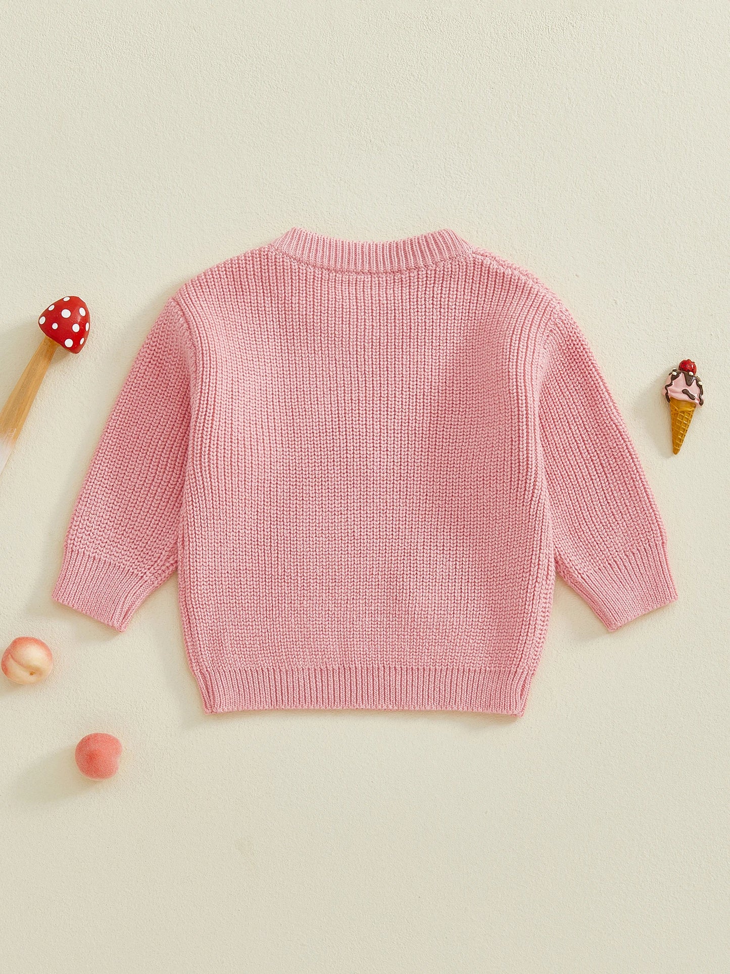 Baby & Toddler Knit Sweater - Ladybug Embroidery Pullover