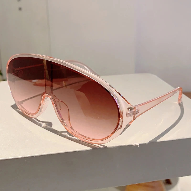 Oversized Fashion Sunglasses - Women's Mirror Sports Goggles for Outdoor Cycling