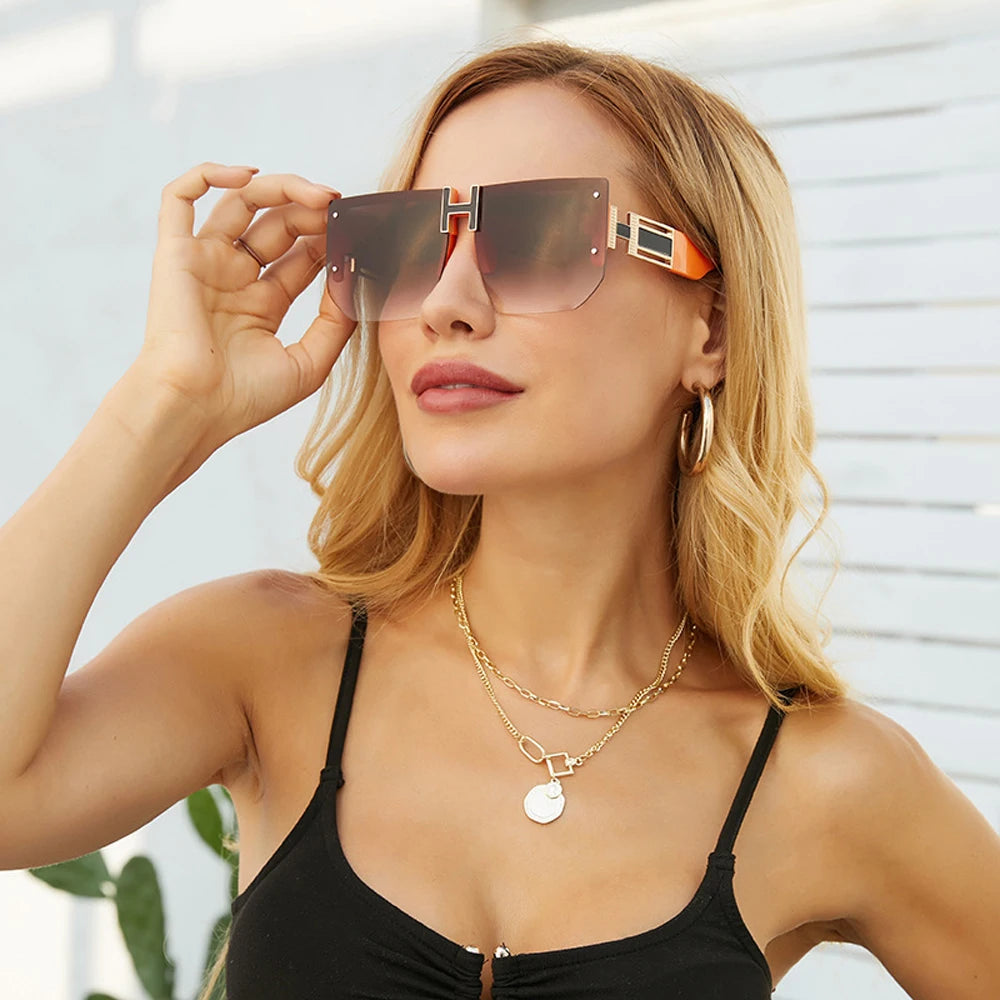 Women's Rimless Square Sunglasses