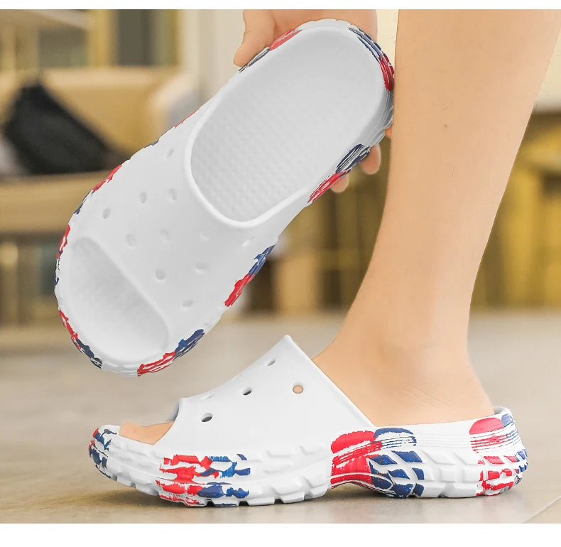 Men's Summer Slippers Slides Non-slip Casual Beach Sandals Platform Comfortable Clogs