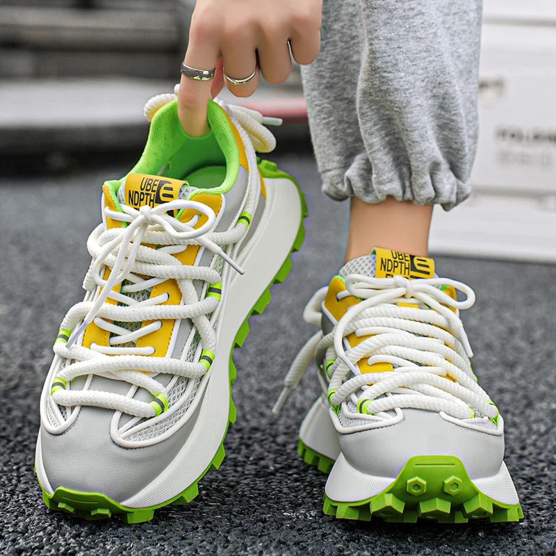 Men's Lightweight Platform Sneakers - Breathable Running Shoes