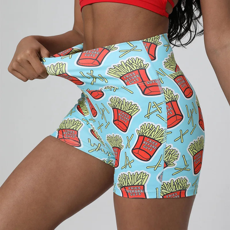 High Waist Printed Shorts