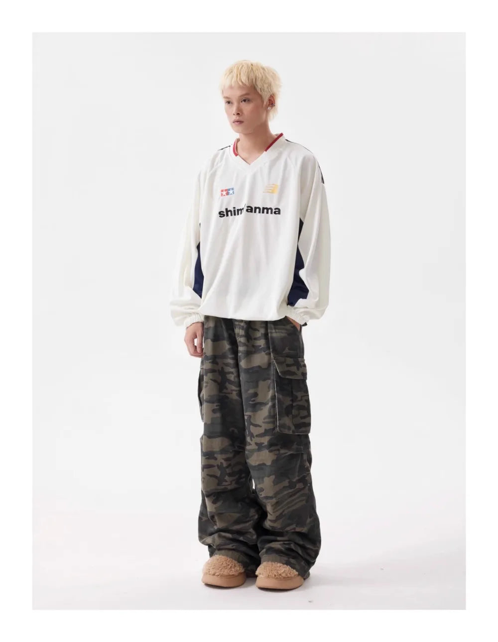 Men's Vintage Multi-pocket Pleated Camouflage Overalls Camo Colossus Baggy Pants
