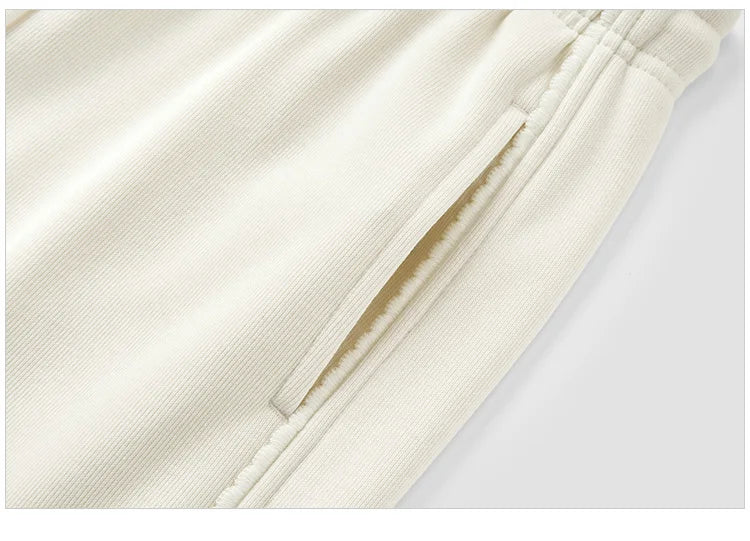 Wide Leg Fleece Lined Lace Trim Elegant High Waist Casual Trousers