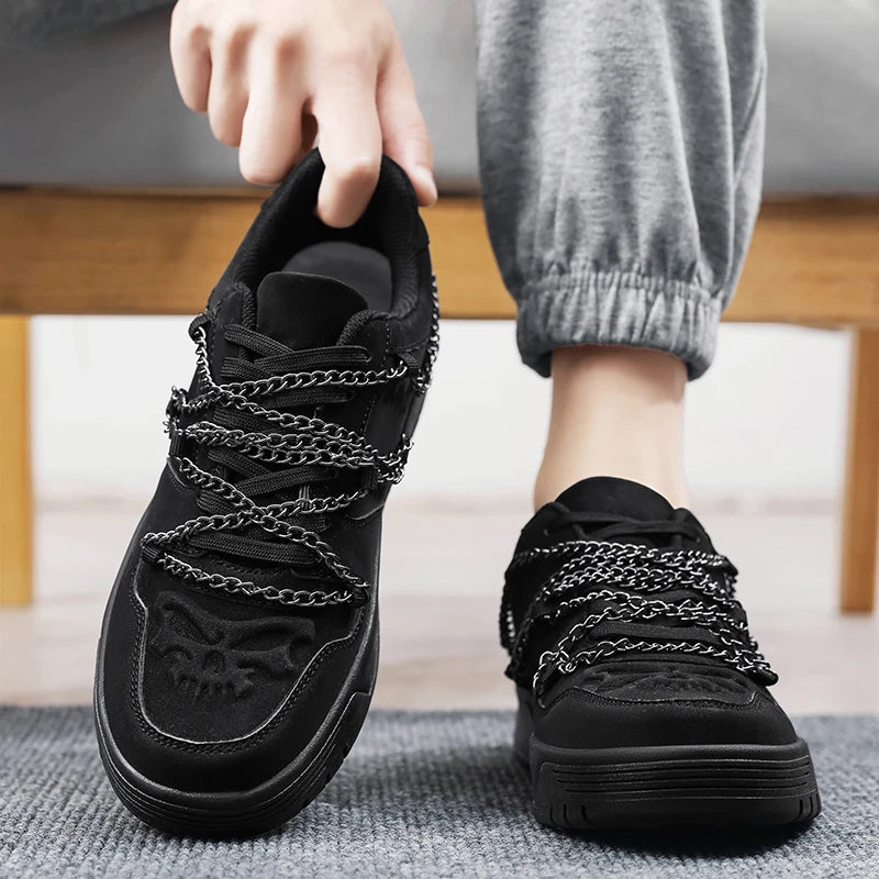 Men's Metal Chains Skateboard Sneakers