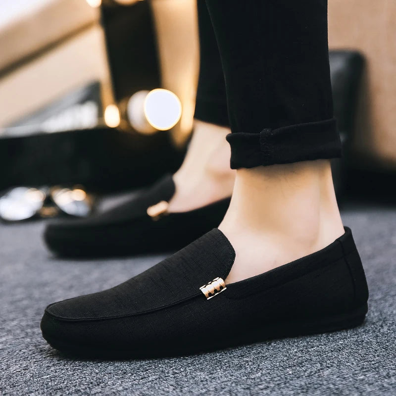 Men's Casual Loafers Comfortable Slip-on Flat Shoes
