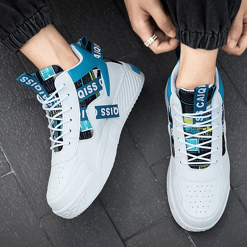 Platform Vulcanized High-Top Sneakers - Unisex Sports Shoes